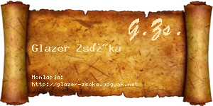 Glazer Zsóka névjegykártya